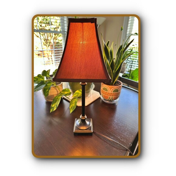 Desk or End Table Lamp Dark Wood 120v - Picture 1 of 4